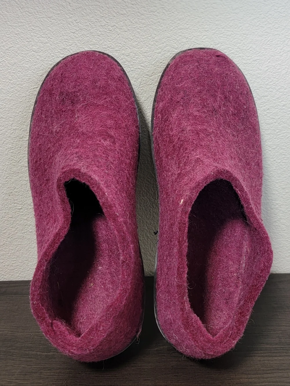 Glerups Boiled Wool Natural Slippers Purple Burgandy - Picture 5 of 5